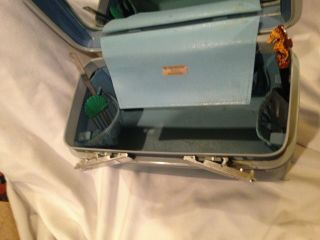 VINTAGE Samsonite Silhouette Blue Train Case Suitcase Luggage Make Up Carry On 7