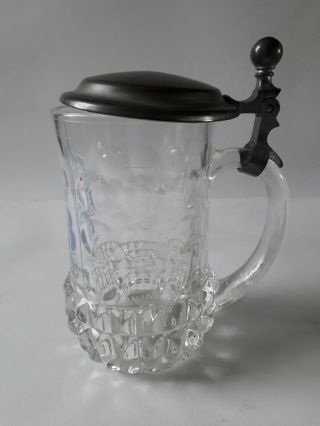 Vintage Rein Zinn Glass Beer Tankard With Pewter Lid HB Royal Brewery Munich 2