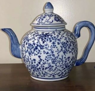 Vintage Silvestri Blue White Porcolain Tea Pot