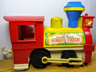 Vintage Fisher Price Circus Toy Train 991 Locomotive Train Engine Early 70 