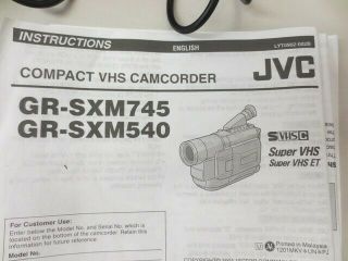 Vintage JVC GR - SXM540 VHS - C video camera recorder Camcorder Bundle 4