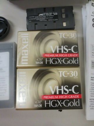 Vintage JVC GR - SXM540 VHS - C video camera recorder Camcorder Bundle 5