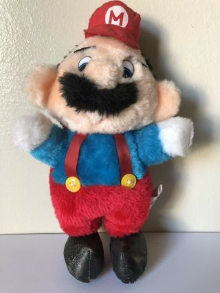 Vintage 80s 1988 Nintendo Mario Brothers Mario Plush Toy Doll 11.  5”