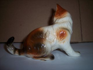 Vintage Lefton Orange,  Black and White Cat Figurine 3