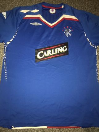 Rangers Home Shirt 2007/08 X - Large Rare And Vintage