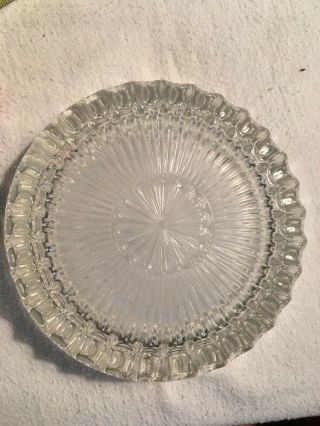 Vintage Heavy,  Very Large Crystal Pressed Glass Ashtray Design 4