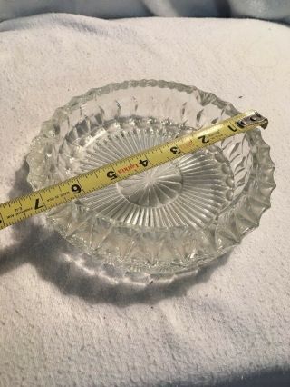 Vintage Heavy,  Very Large Crystal Pressed Glass Ashtray Design 5