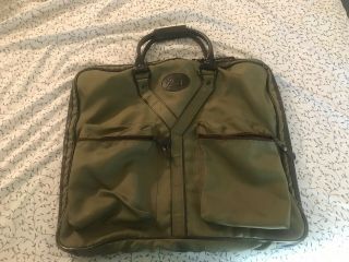 Vintage Ysl Yves Saint Laurent Canvas Garment Bag With Leather Trim Travel Bag