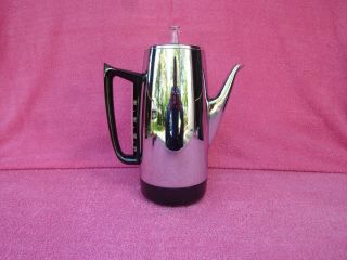 Vtg 1960s General Electric Immersible Chrome 9 - Cup Percolator Coffee Pot Maker 3