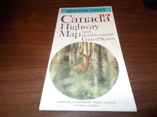 1973 Vintage Road Map Of Canada / Western Sheet