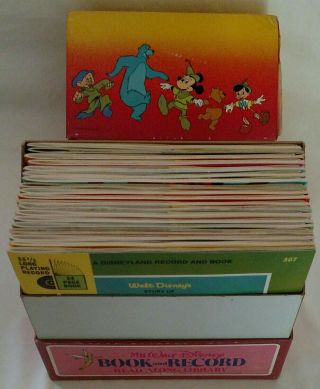 Set (27) Vintage My Walt Disney Book & Record Read - Along Library 33 1/3 Records