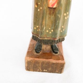 Vintage Folk Art ANRI - Style Hand Carved Wooden Figure Old Woman Knitting 7