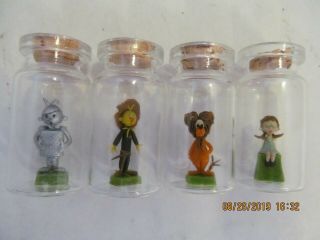 Vintage Wizard Of Oz Miniature Figures In Bottles W/corks Bottles Are 1 3/4 