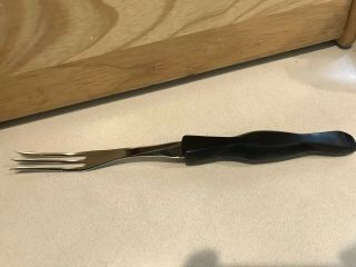 Vintage Cutco Classic Brown Handled Carving Or Turning 3 - Prong Fork 1726