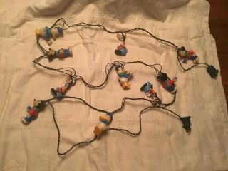 Vintage Disney Mickey Mouse And Friends Christmas Tree Light String