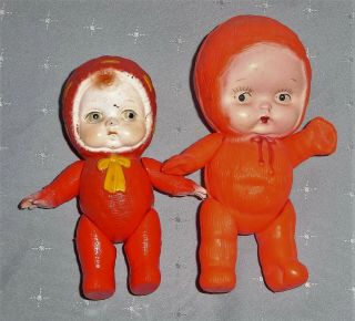 Vintage Red Celluloid Snow Babies Dolls
