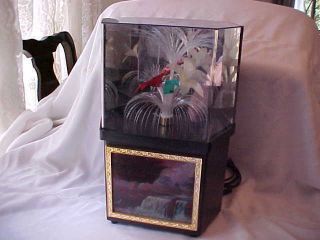 Vintage Fiber Optic Light Lamp Color Changing Flowers W/waterfall Lamp Base