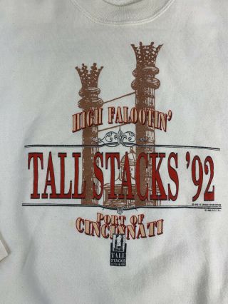 Vintage 90’s Cincinnati Reds Tall Stacks Crewneck Sportswear L A4010 3