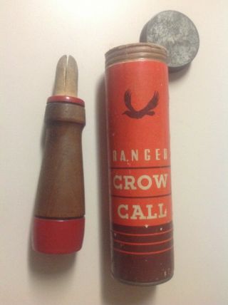 Vintage " Crow Call " In Tube Can.  Ranger Crow Call