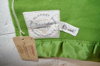 Vintage John Atkinson & Sons Green Wool Blanket Nwt Oxford Twin 65 " X 90 "