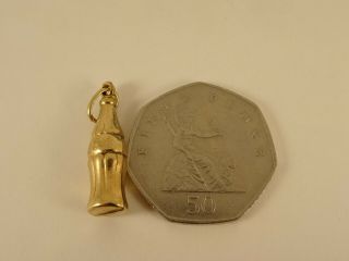 Vintage Hollow 9ct Gold COCA COLA BOTTLE CHARM Pendant Charm 1.  28g 3cm Hm 1083n 6