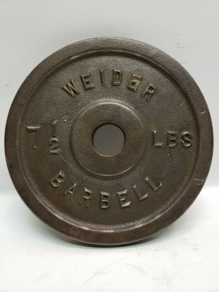 Vintage Weider Barbell Standard Weight Plate 7.  5 Lb Cast Iron Weight (796)