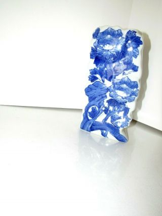 Vintage Blue White Asian Porcelain Wall Pocket /Vase 2