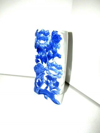 Vintage Blue White Asian Porcelain Wall Pocket /Vase 5