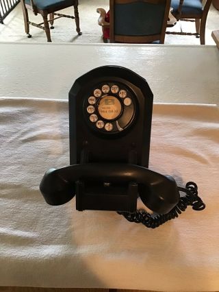 Vintage Monophone Automatic Electric Black Bakelite Rotary Dial Wall Telephone