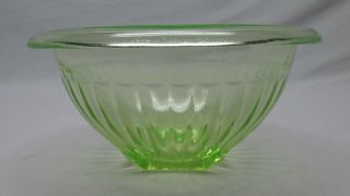 Vintage Small 6 " Green Depression Glass Ribbed Mixing Bowl