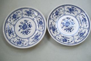 Johnson Bros Indies Pattern Set Of Two 7 " Plate Saucer Bowl Blue & White Vintage