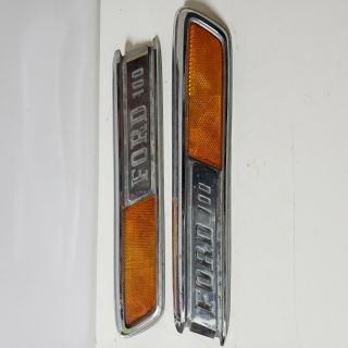 Vintage Ford F 100 Truck Hood Emblem Chrome Trim Reflector Side Marker Exterior