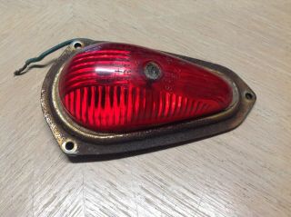 Early Teardrop Lamp Theo Bargman 48 Marker Lite Vintage Auto Truck Red