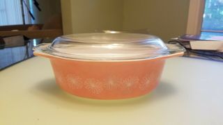 Vintage Pyrex 043 Pink Daisy Casserole Dish With Lid 1.  5 Quart 2