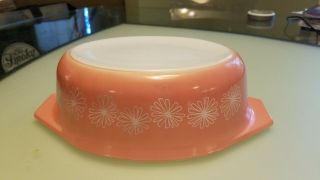 Vintage Pyrex 043 Pink Daisy Casserole Dish With Lid 1.  5 Quart 4