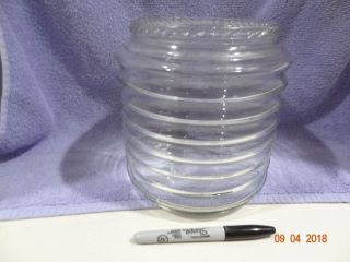 Vintage Sellers Clear Glass Ribbed Canister 7 - 1/2” Tall Flour Sugar Large Jar