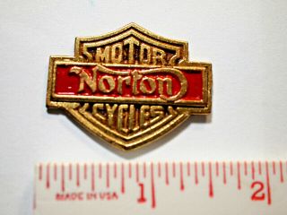 Norton Motorcycle Pin,  Vintage Gold Brassytone