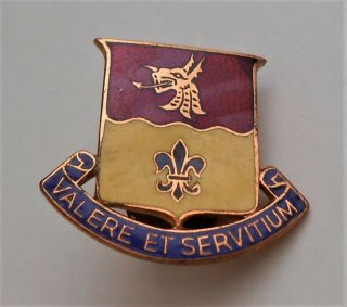 VINTAGE U.  S.  ARMY 124th ARMORED ORD BN VALERE ET SERVITIUM DUI PIN EPAULET STRAP 3