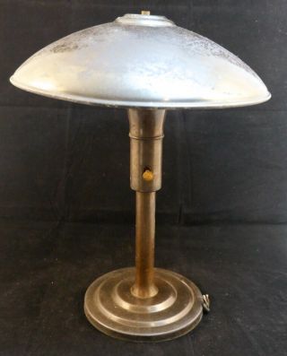 Vintage / Antique Copper Art Deco Dome,  Desk Lamp,  1930s - 40s.  Mid - Century,  Ufo