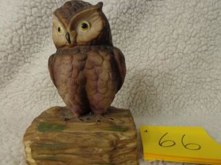 Vintage Gorham/japan Owl Music Box Figurine Vg,  5 3/4 " X 3 3/4 " X 3 3/4 " Sanyou
