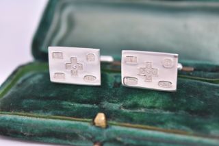 Vintage Sterling Silver Cufflinks With An Art Deco 