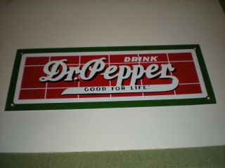 Vntg Drink Dr.  Pepper Good For Life Advertising Porcelain Sign (awe Cond)