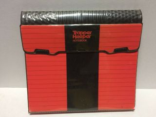 Vintage Mead Trapper Keeper 3 Ring Binder Clipboard Red Black Striped