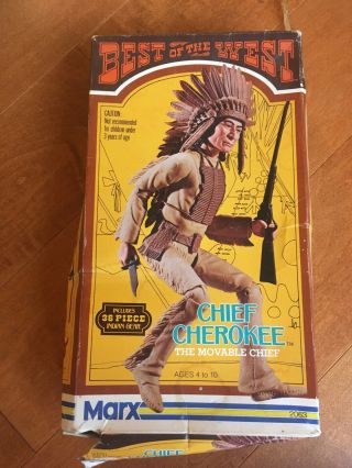 Vintage Marx Toys Chief Cherokee:the Movable Indian Chief Complete Set