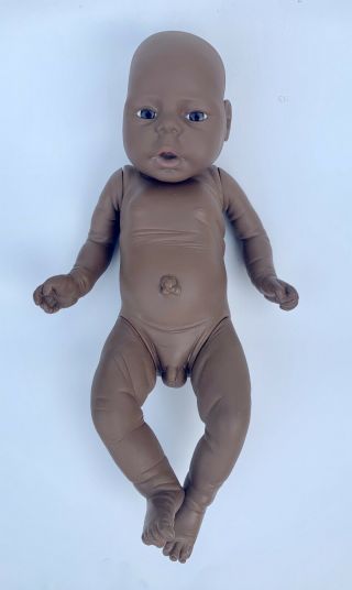 Vintage Newborn Anatomically Correct African American Baby Boy Doll 19 "