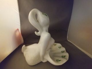 Vintage Ceramic Nude Mermaid soap or candy dish Green Flowers 3