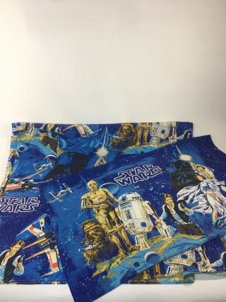 Vintage 1977 Star Wars Twin Flat Sheet And One Pillowcase Bibb Co.  Set