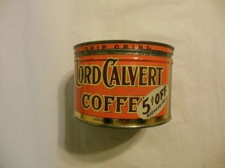 Vintage Lord Calvert Coffee Drip Grind Coffee One Pound Can