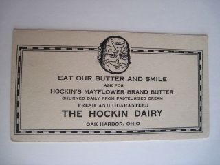 Vintage Advertising Blotter For " The Hockin Dairy " W/ Metamorphic Man 