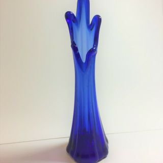 Vintage Viking Epic Glass Swung Vase Cobalt Blue 10 